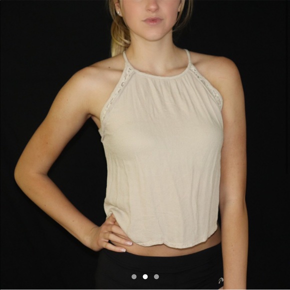 A lace and cream top with an open back! - Picture 2 of 3